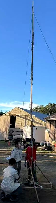 An object made of sticks and ropes